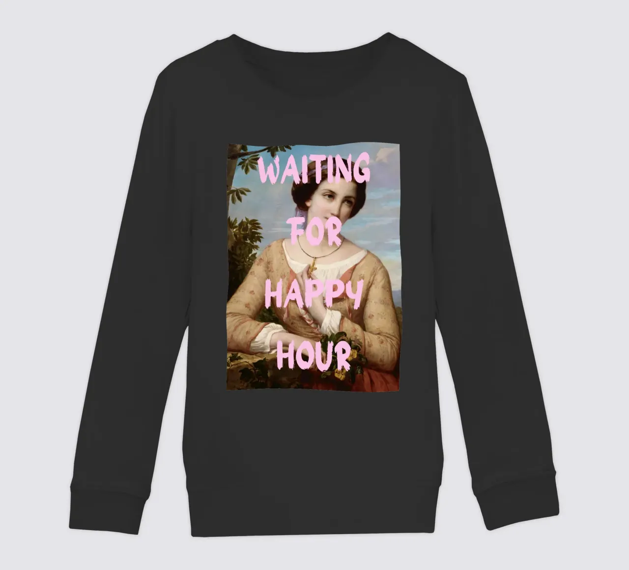 "Aspettando l'Happy Hour" - Pop Art, Remix classico, umorismo, felpa bambino da NorwesClub