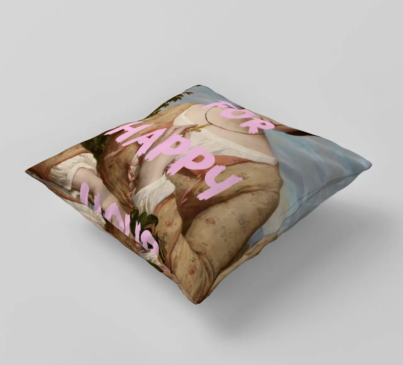 "Aspettando l'Happy Hour" - Pop Art, Remix classico, umorismo, cuscino da NorwesClub