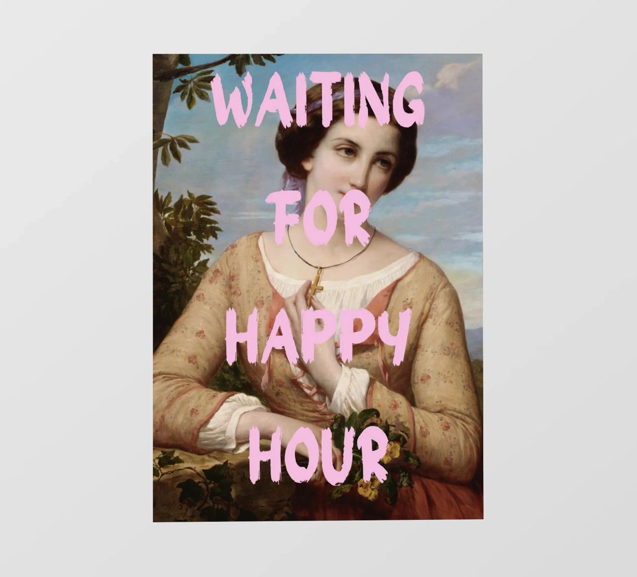 "Aspettando l'Happy Hour" - Pop Art, Remix classico, umorismo, telo in pvc da NorwesClub