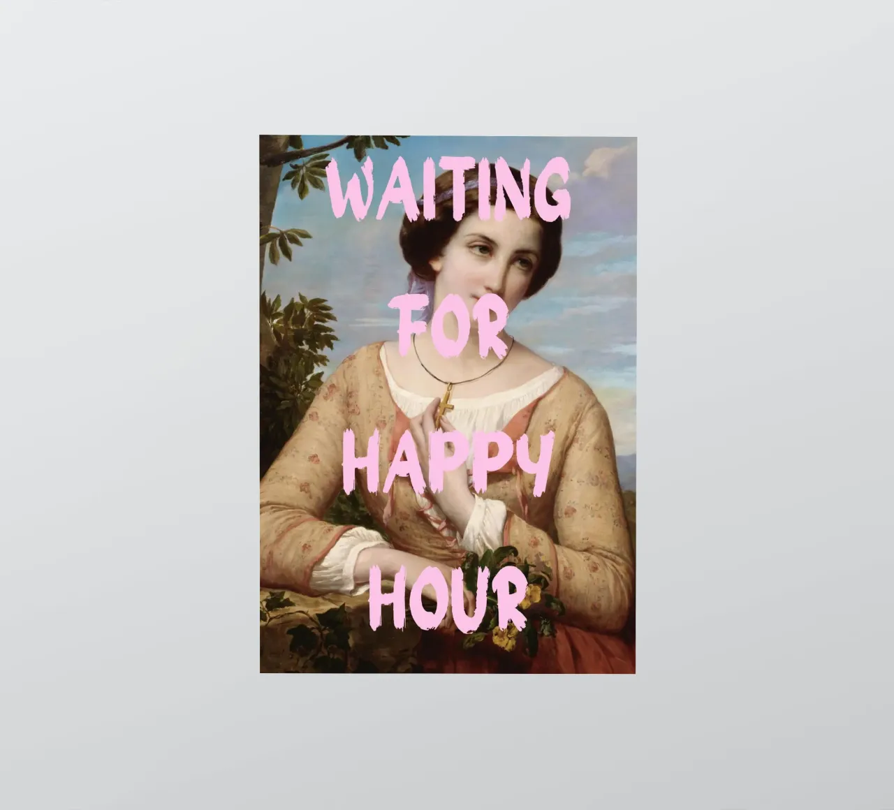 "Aspettando l'Happy Hour" - Pop Art, Remix classico, umorismo, adesivo da NorwesClub