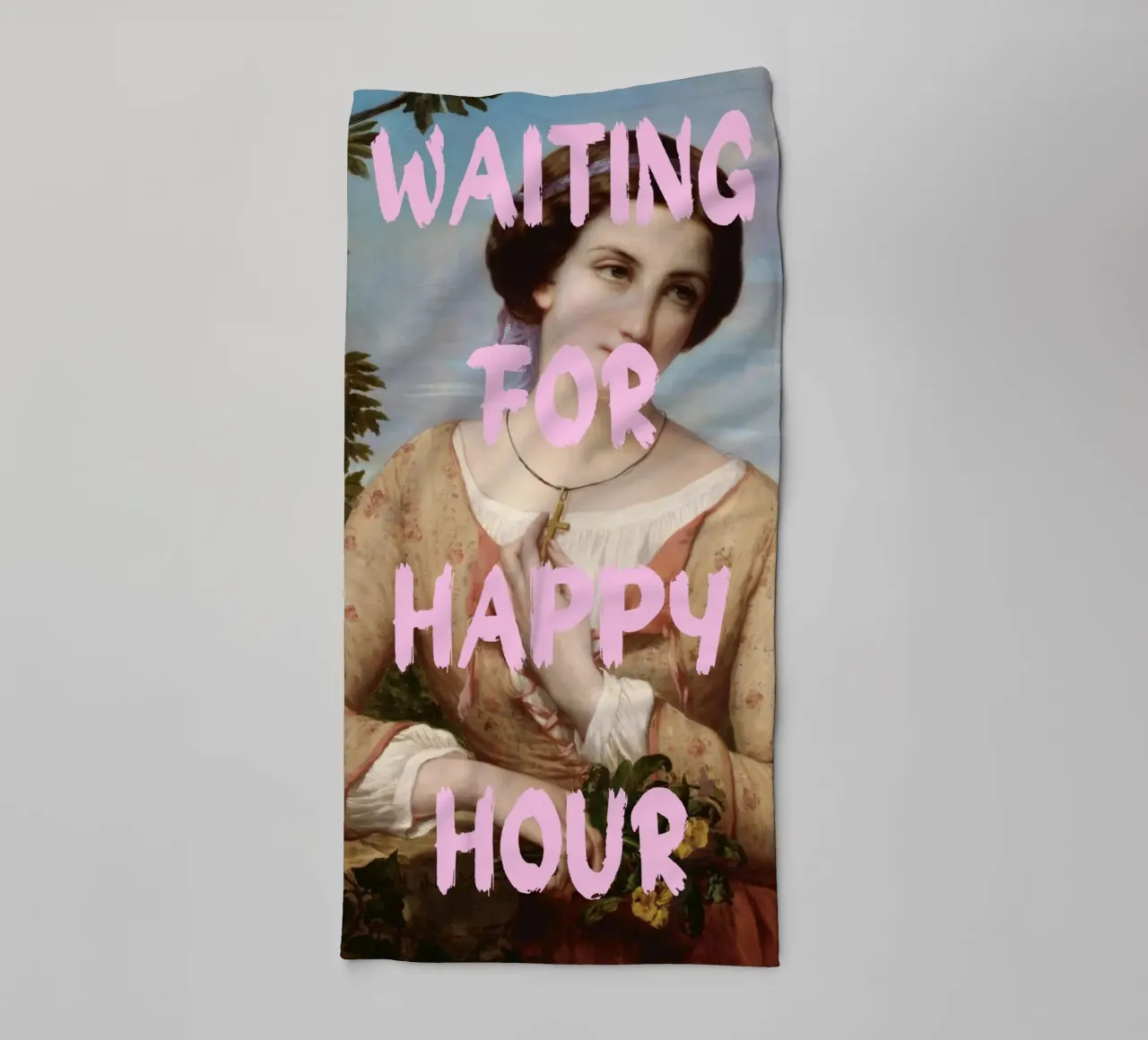 "Aspettando l'Happy Hour" - Pop Art, Remix classico, umorismo, asciugamano da bagno da NorwesClub
