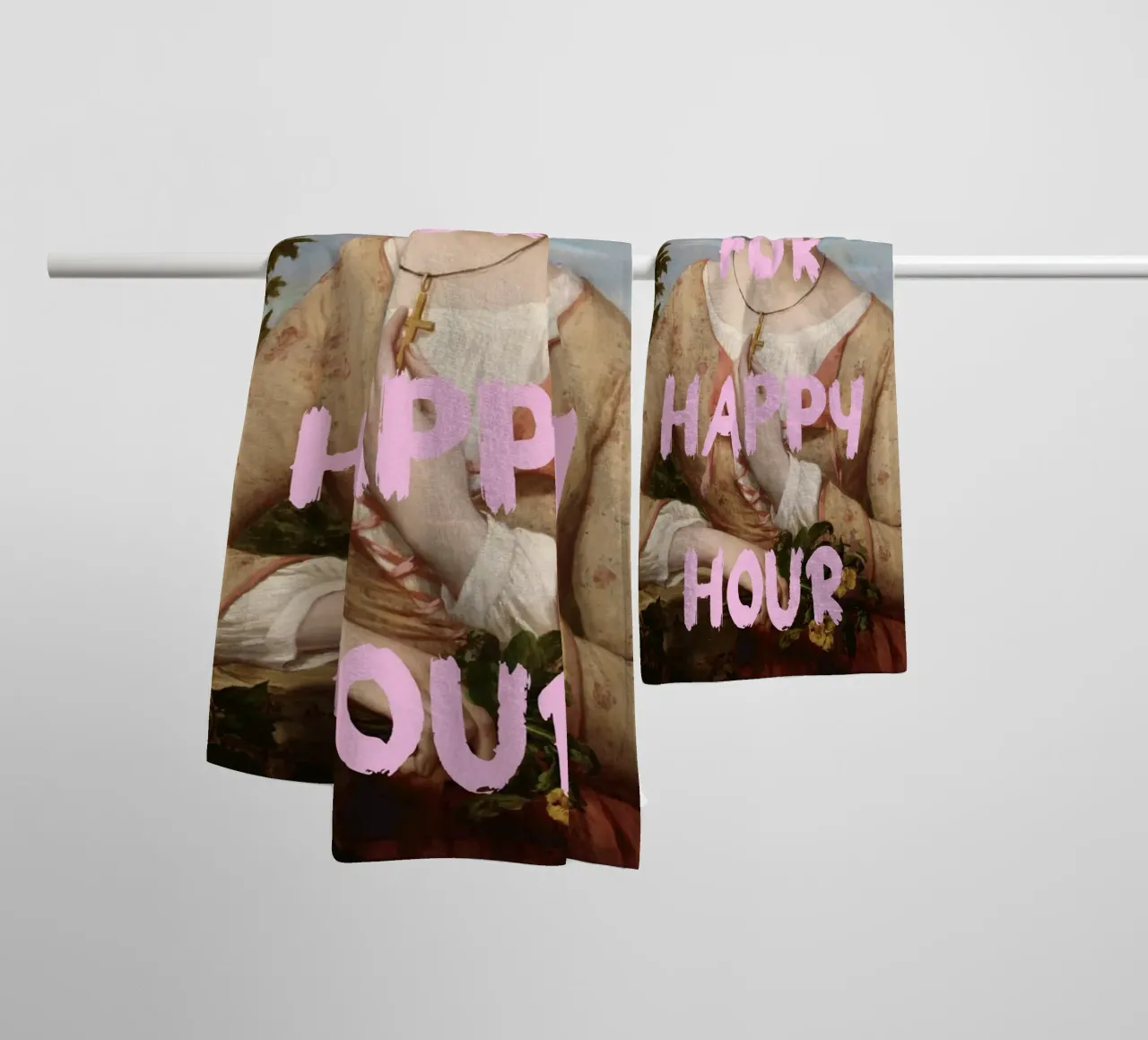 "Aspettando l'Happy Hour" - Pop Art, Remix classico, umorismo, asciugamano da bagno da NorwesClub