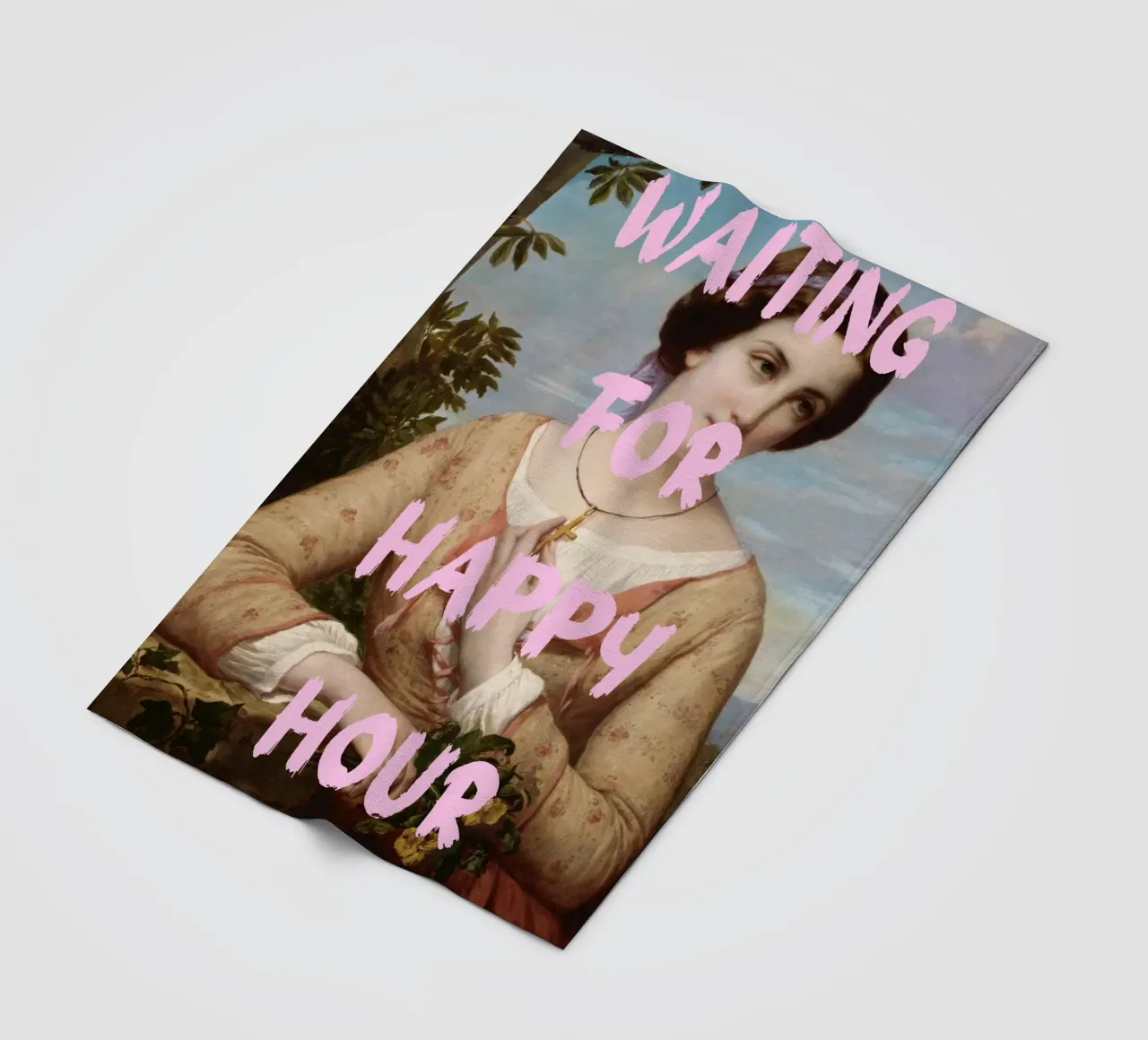 "Aspettando l'Happy Hour" - Pop Art, Remix classico, umorismo, coperta in pile da NorwesClub