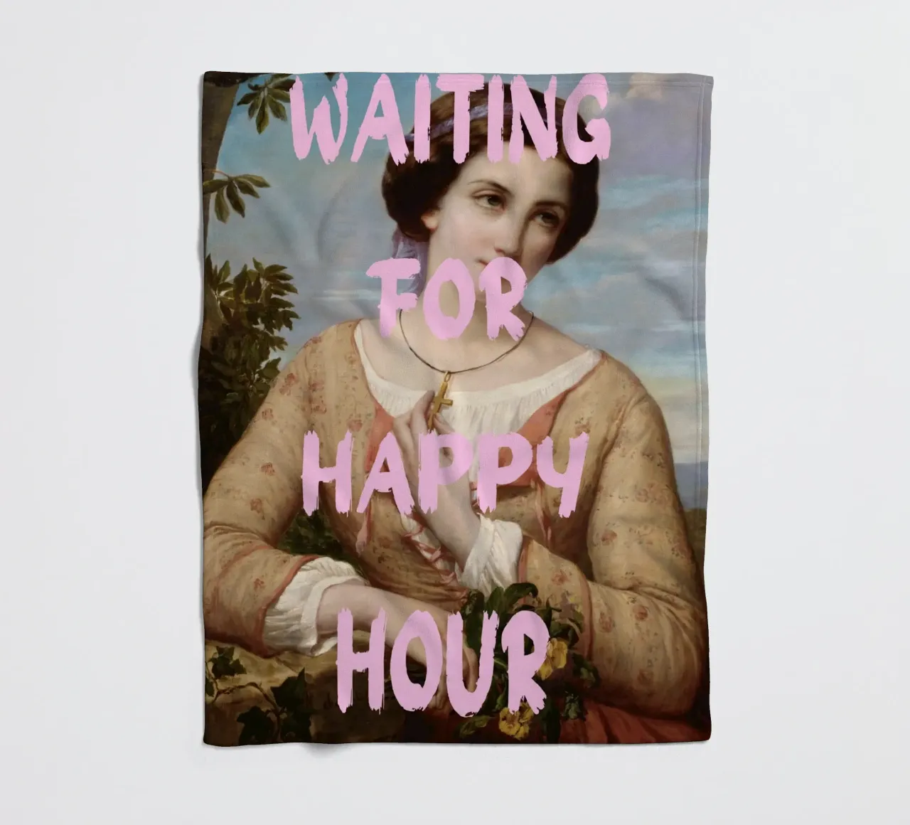"Aspettando l'Happy Hour" - Pop Art, Remix classico, umorismo, coperta in pile da NorwesClub