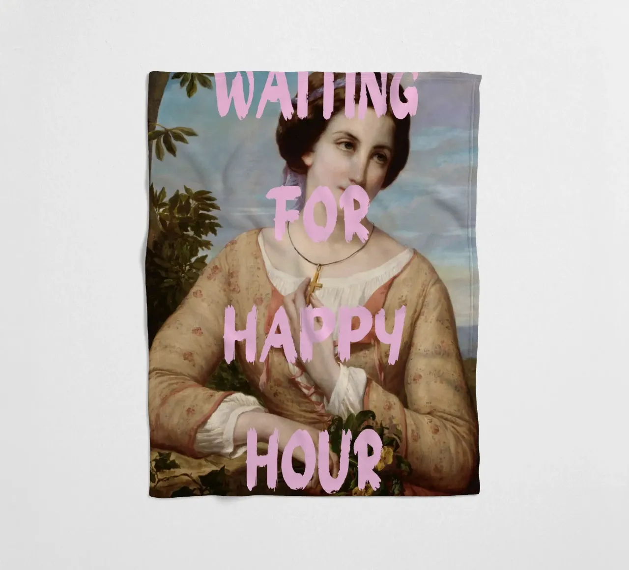 "Aspettando l'Happy Hour" - Pop Art, Remix classico, umorismo, coperta in pile da NorwesClub