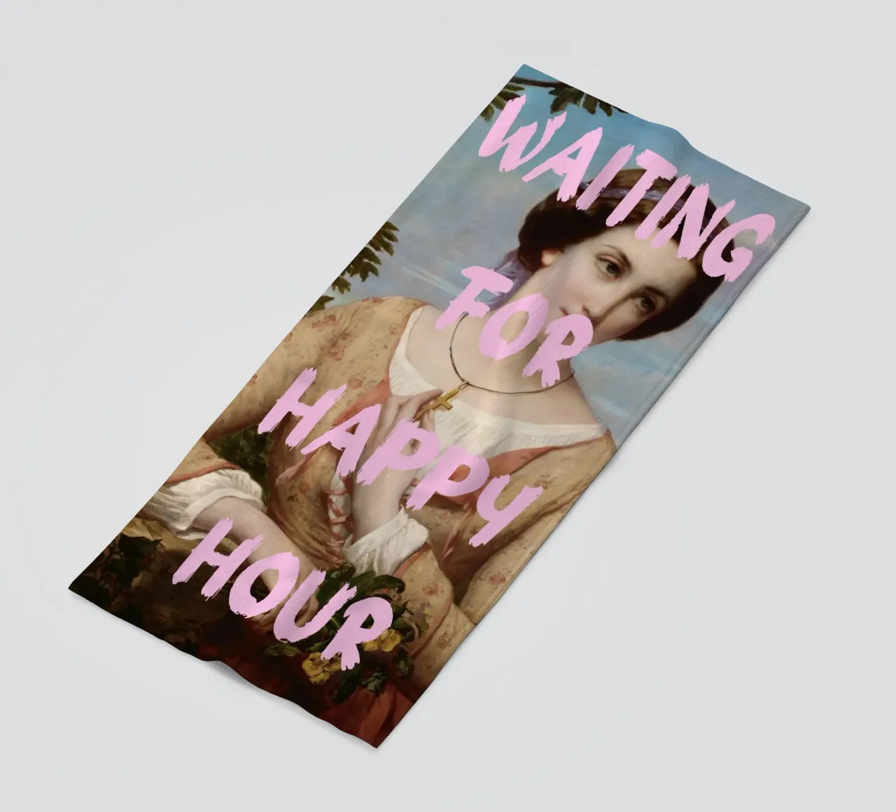 "Waiting for Happy Hour" - Pop Art, klassischer Remix, humorvoll, Strandtuch von NorwesClub