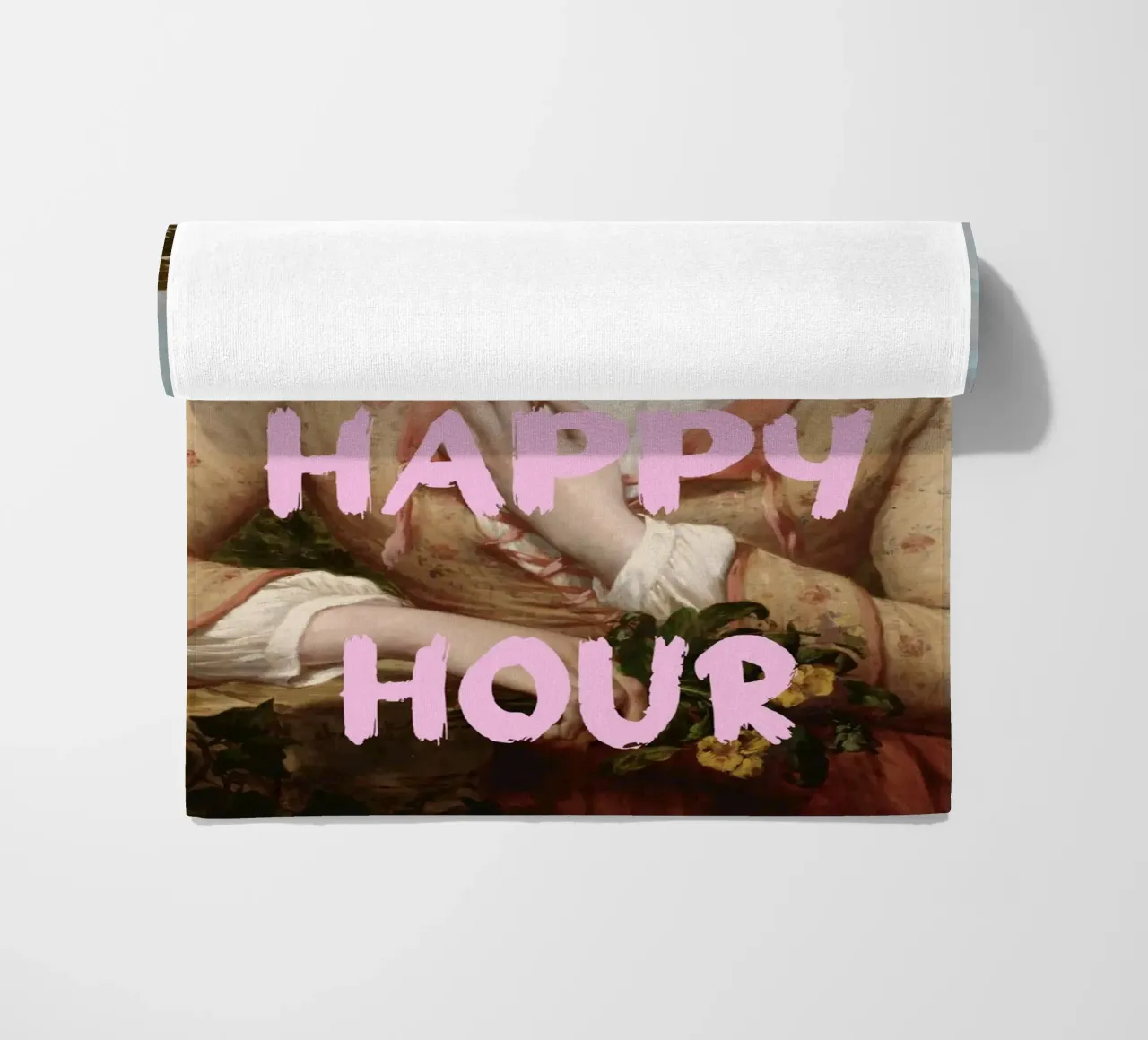 "Aspettando l'Happy Hour" - Pop Art, Remix classico, umorismo, telo mare da NorwesClub