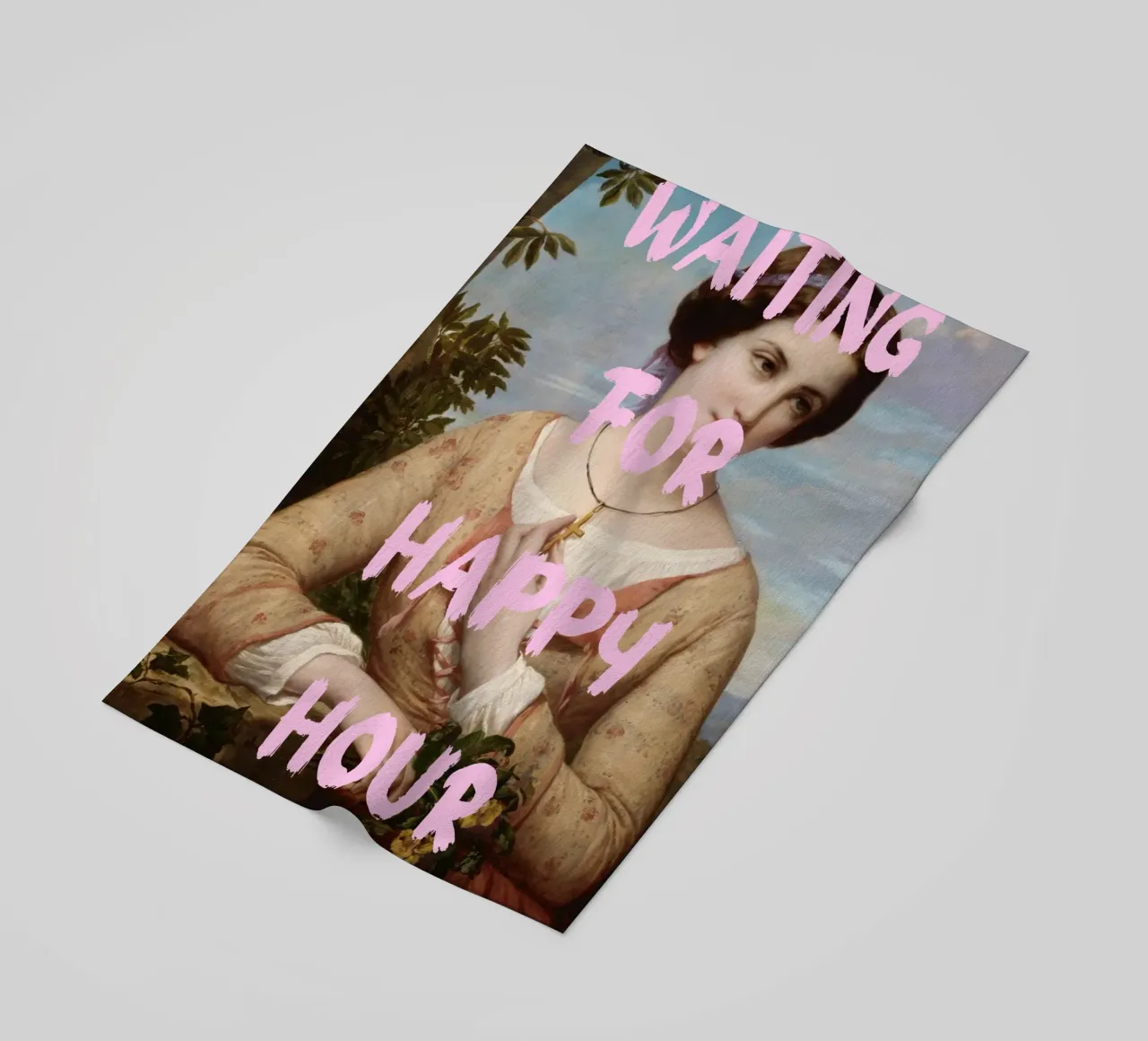 "Aspettando l'Happy Hour" - Pop Art, Remix classico, umorismo, telo mare da NorwesClub