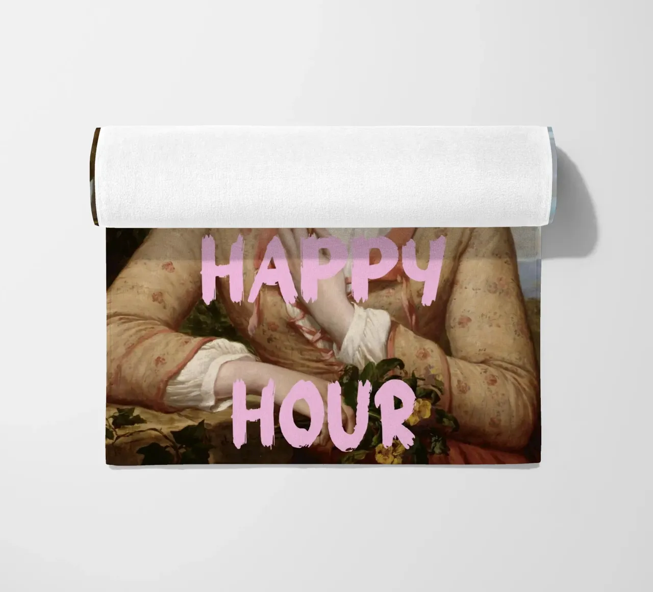 "Aspettando l'Happy Hour" - Pop Art, Remix classico, umorismo, telo mare da NorwesClub