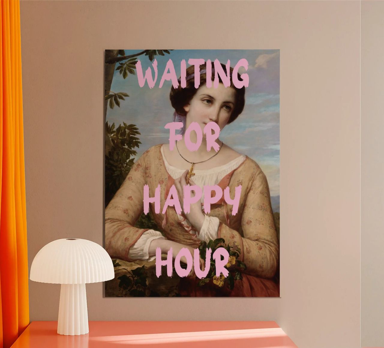 "Aspettando l'Happy Hour" - Pop Art, Remix classico, umorismo, alluminio dibond da NorwesClub