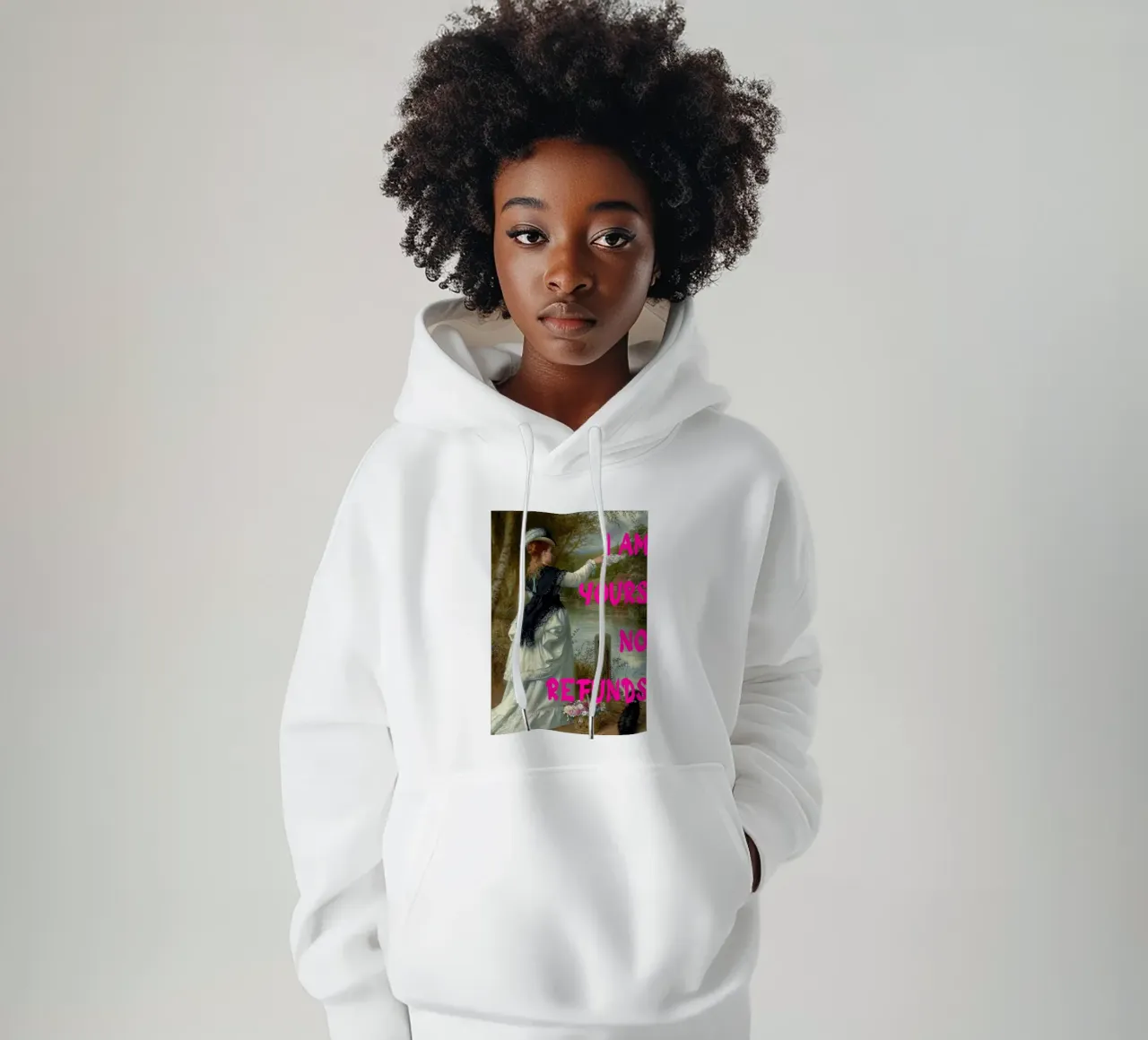 "Tuo, nessun rimborso" - Pop Art, Remix classico, umoristico, audace felpa con cappuccio da NorwesClub