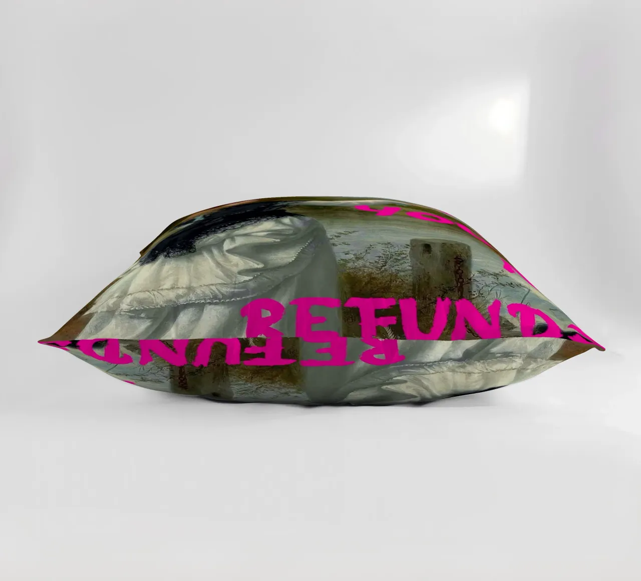 "Tuo, nessun rimborso" - Pop Art, Remix classico, umoristico, audace cuscino da NorwesClub