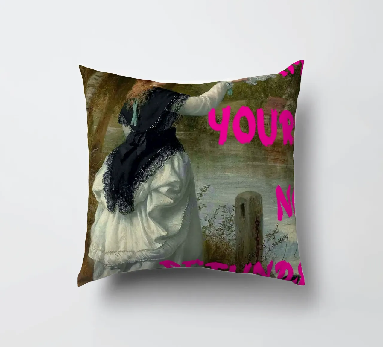 "Tuo, nessun rimborso" - Pop Art, Remix classico, umoristico, audace cuscino da NorwesClub