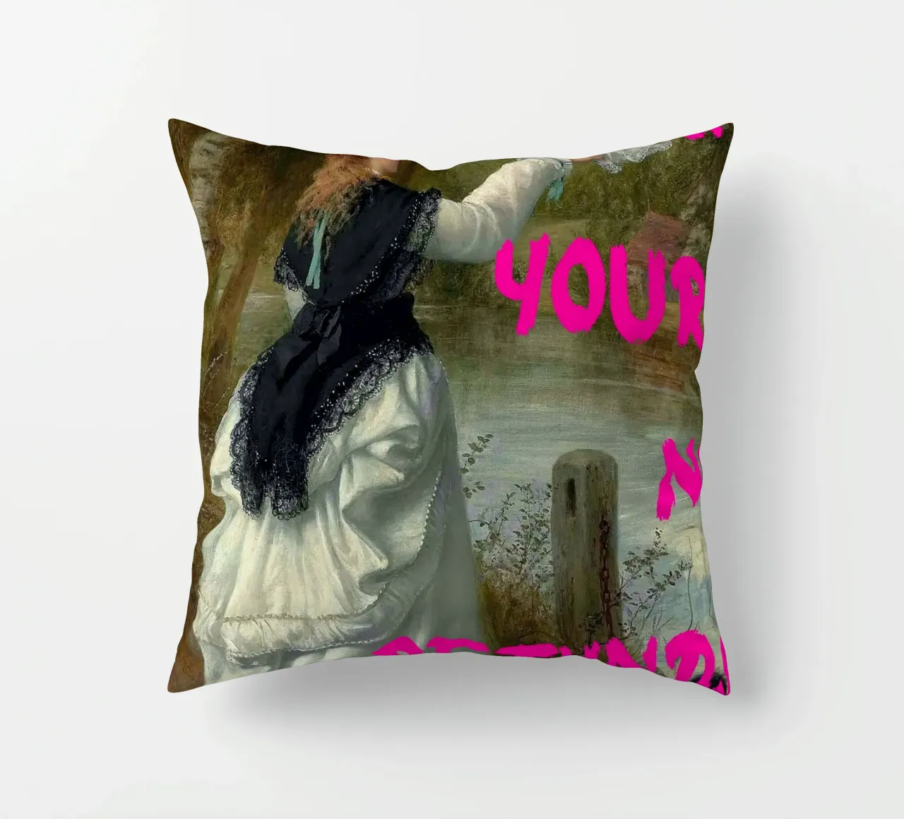 "Tuo, nessun rimborso" - Pop Art, Remix classico, umoristico, audace cuscino da NorwesClub