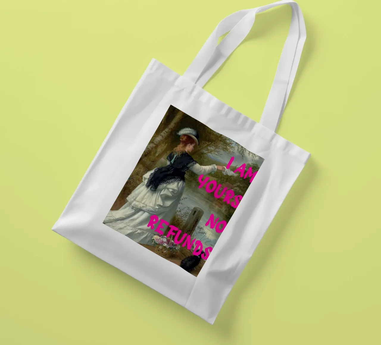 "Tuo, nessun rimborso" - Pop Art, Remix classico, umoristico, audace borsa in juta da NorwesClub