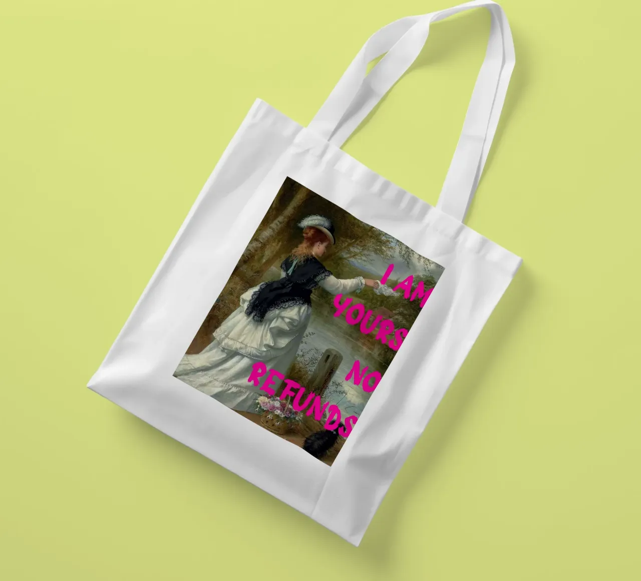 "Tuo, nessun rimborso" - Pop Art, Remix classico, umoristico, audace borsa in juta da NorwesClub