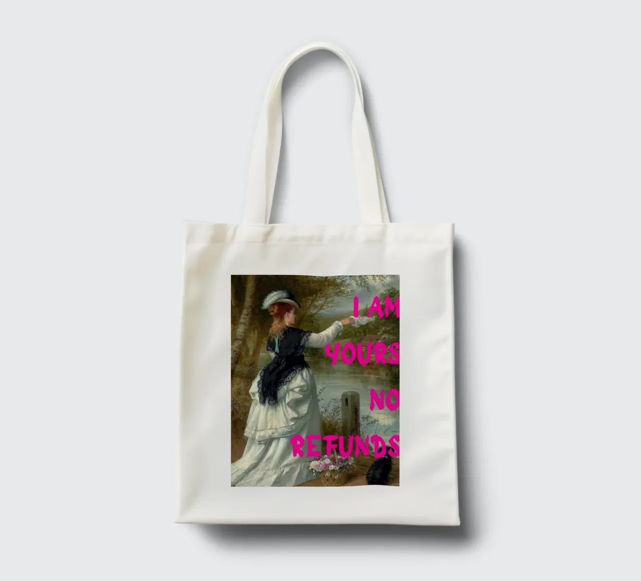 "Tuo, nessun rimborso" - Pop Art, Remix classico, umoristico, audace borsa in juta da NorwesClub