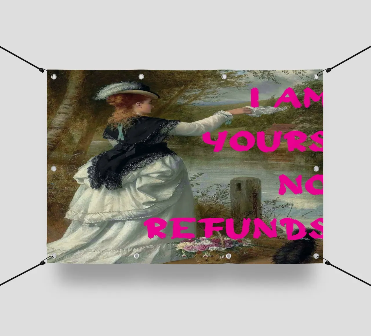 "Tuo, nessun rimborso" - Pop Art, Remix classico, umoristico, audace telo in pvc da NorwesClub