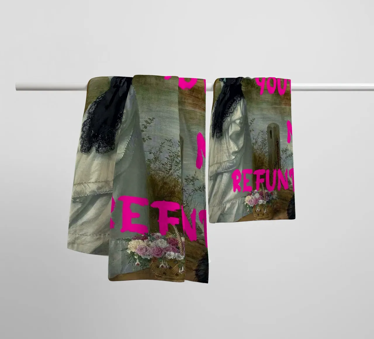 "Tuo, nessun rimborso" - Pop Art, Remix classico, umoristico, audace asciugamano da bagno da NorwesClub