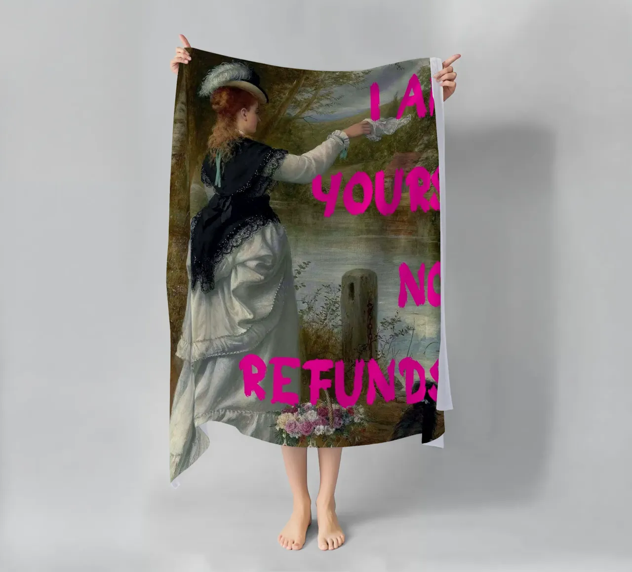 "Tuo, nessun rimborso" - Pop Art, Remix classico, umoristico, audace telo mare da NorwesClub