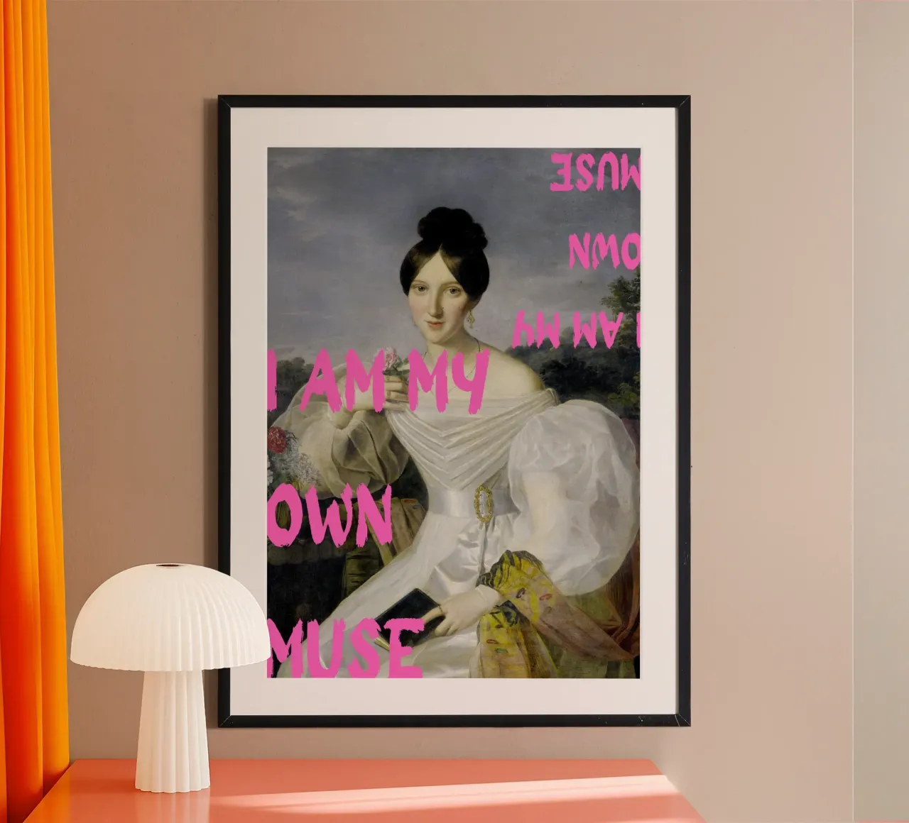 "My Own Muse" - Pop Art, Remix classico, Empowerment, Pink Ae poster con telaio in alluminio da NorwesClub