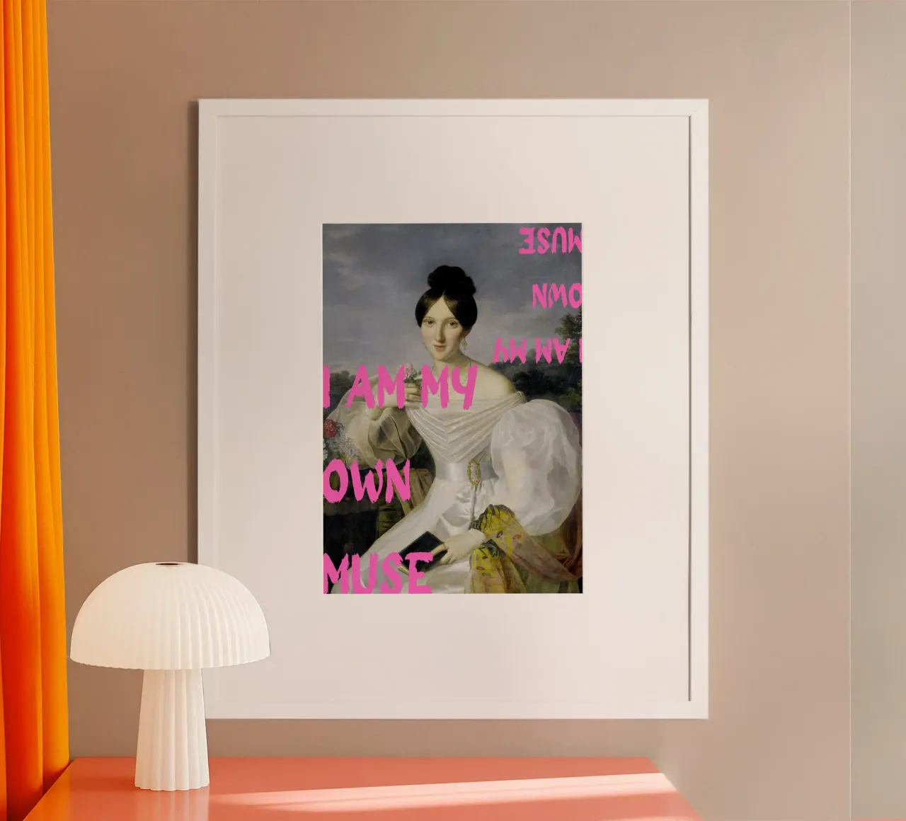 "My Own Muse" - Pop Art, Remix classico, Empowerment, Pink Ae poster con telaio in alluminio da NorwesClub