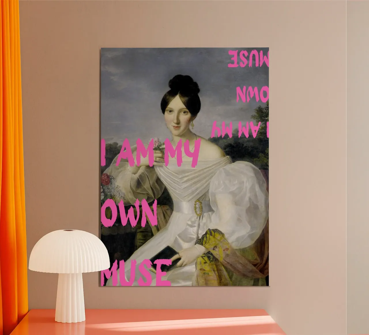 "My Own Muse" - Pop Art, Remix classico, Empowerment, Pink Ae poster con telaio in alluminio da NorwesClub