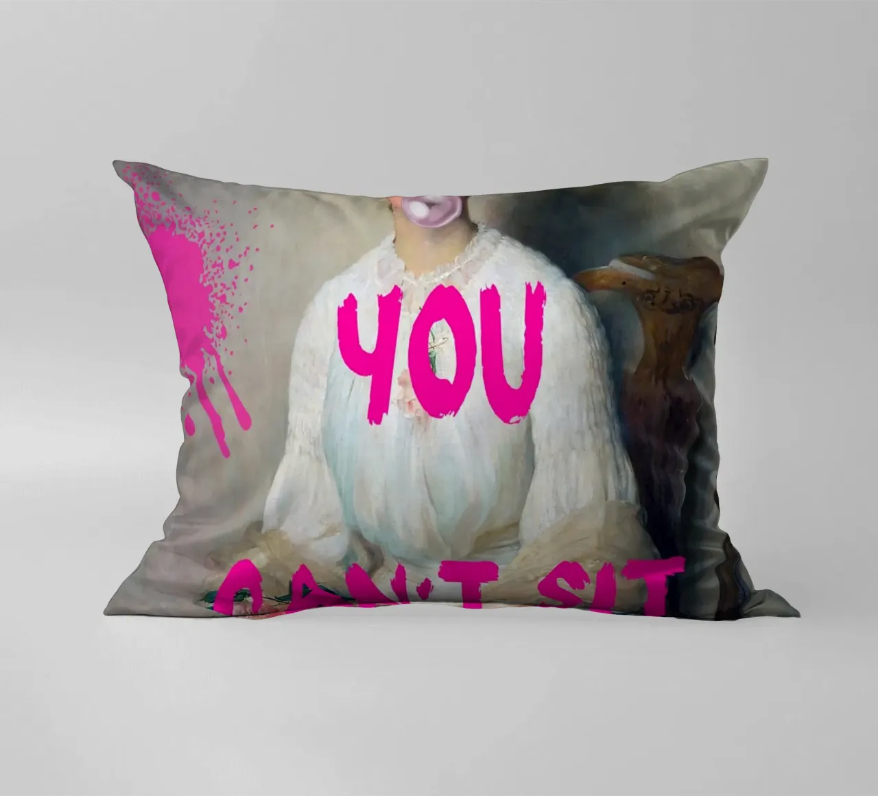 "Can't Sit With Me" - Pop Art, Remix classico, Meme Culture, cuscino da NorwesClub