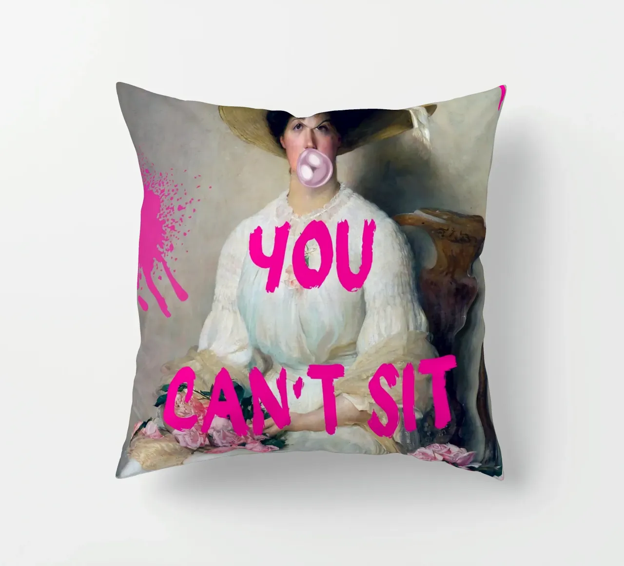 "Can't Sit With Me" - Pop Art, Remix classico, Meme Culture, cuscino da NorwesClub