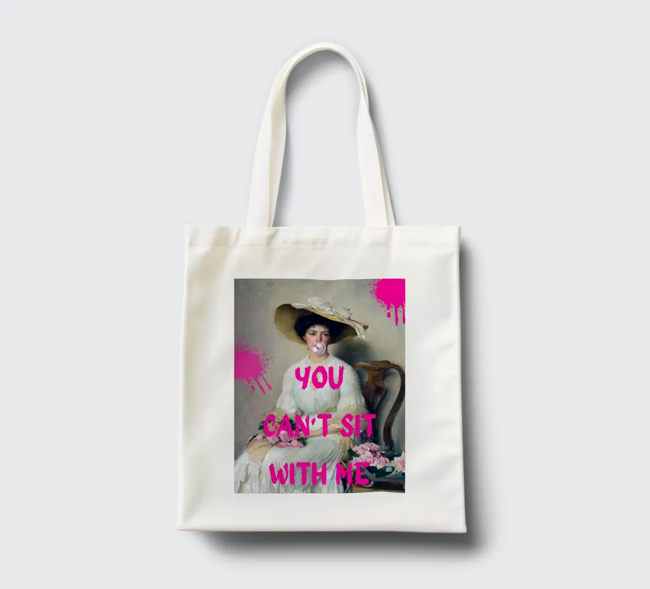 "Can't Sit With Me" - Pop Art, Remix classico, Meme Culture, borsa in juta da NorwesClub