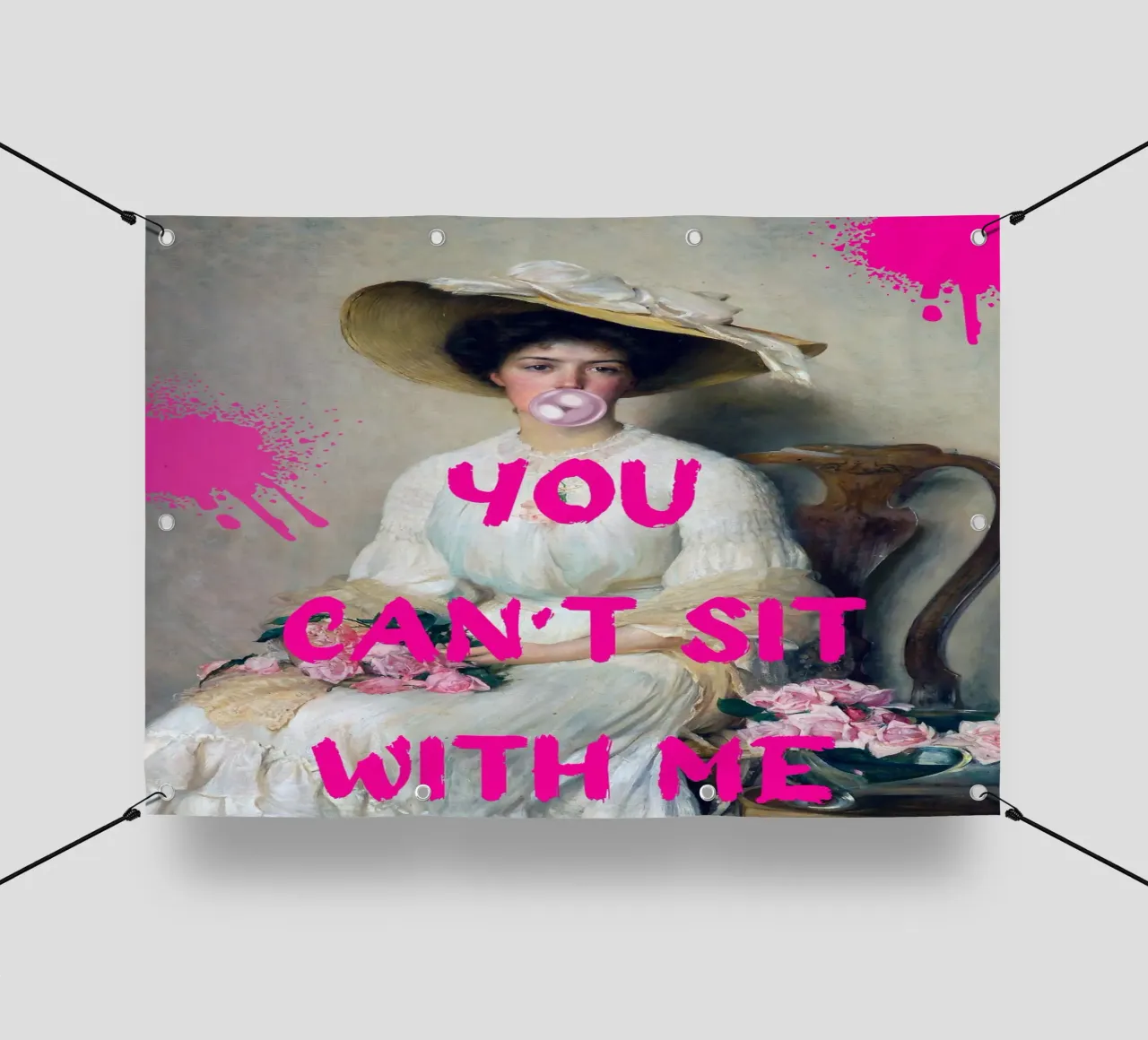 "Can't Sit With Me" - Pop Art, Remix classico, Meme Culture, telo in pvc da NorwesClub