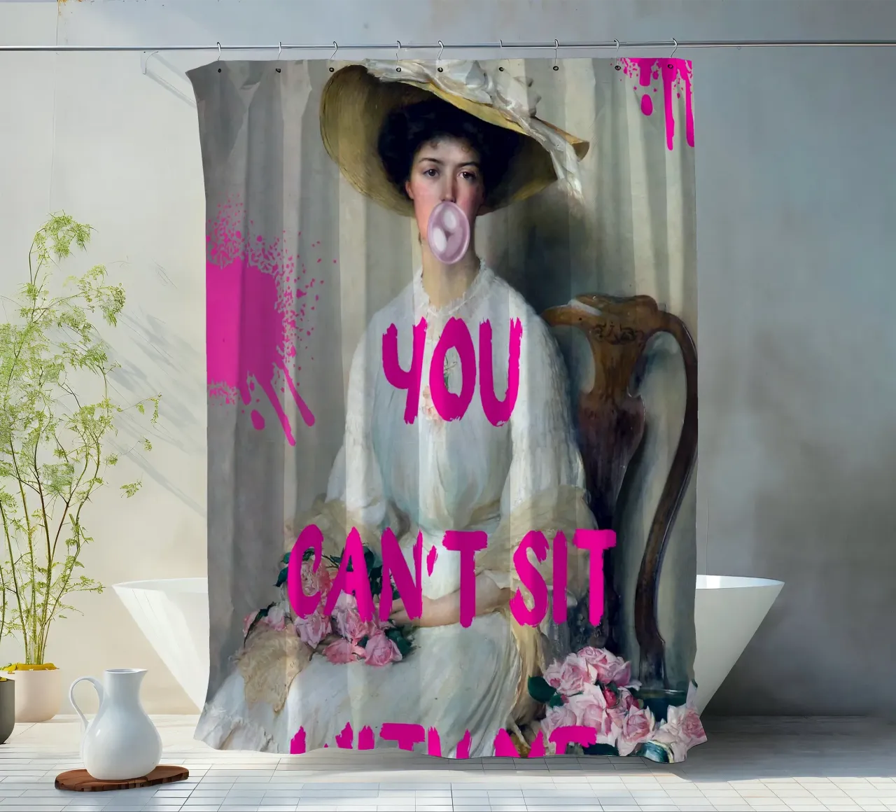 "Can't Sit With Me" - Pop Art, Remix classico, Meme Culture, tenda da doccia da NorwesClub