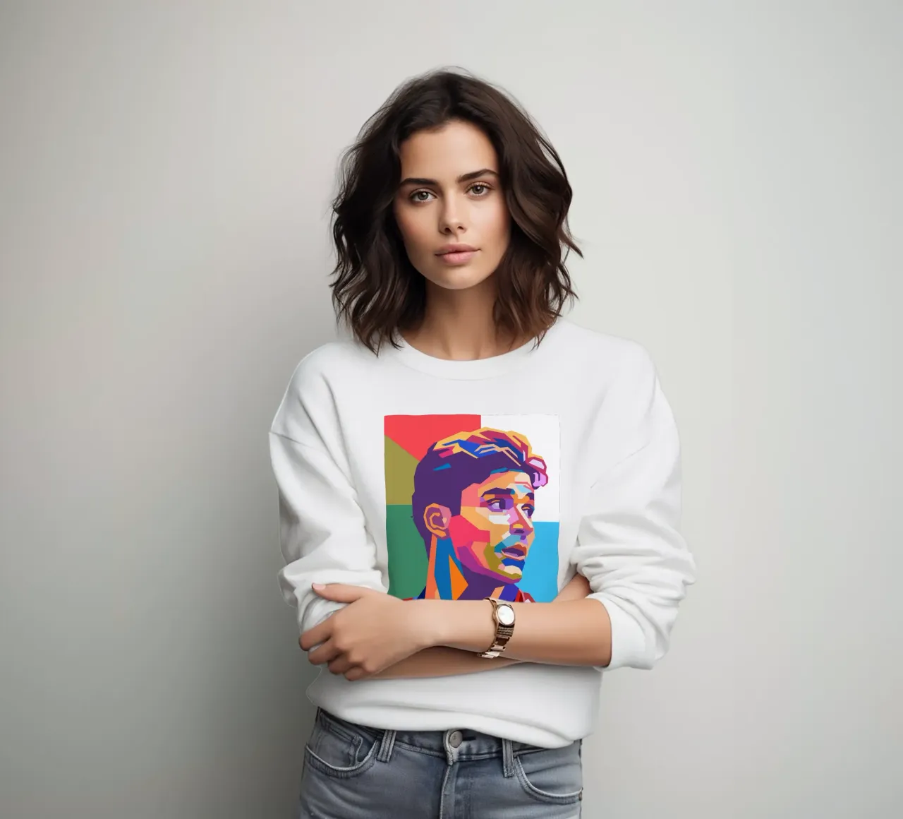 Ritratto pop art di Julian Alvarez felpa da Hantamrata