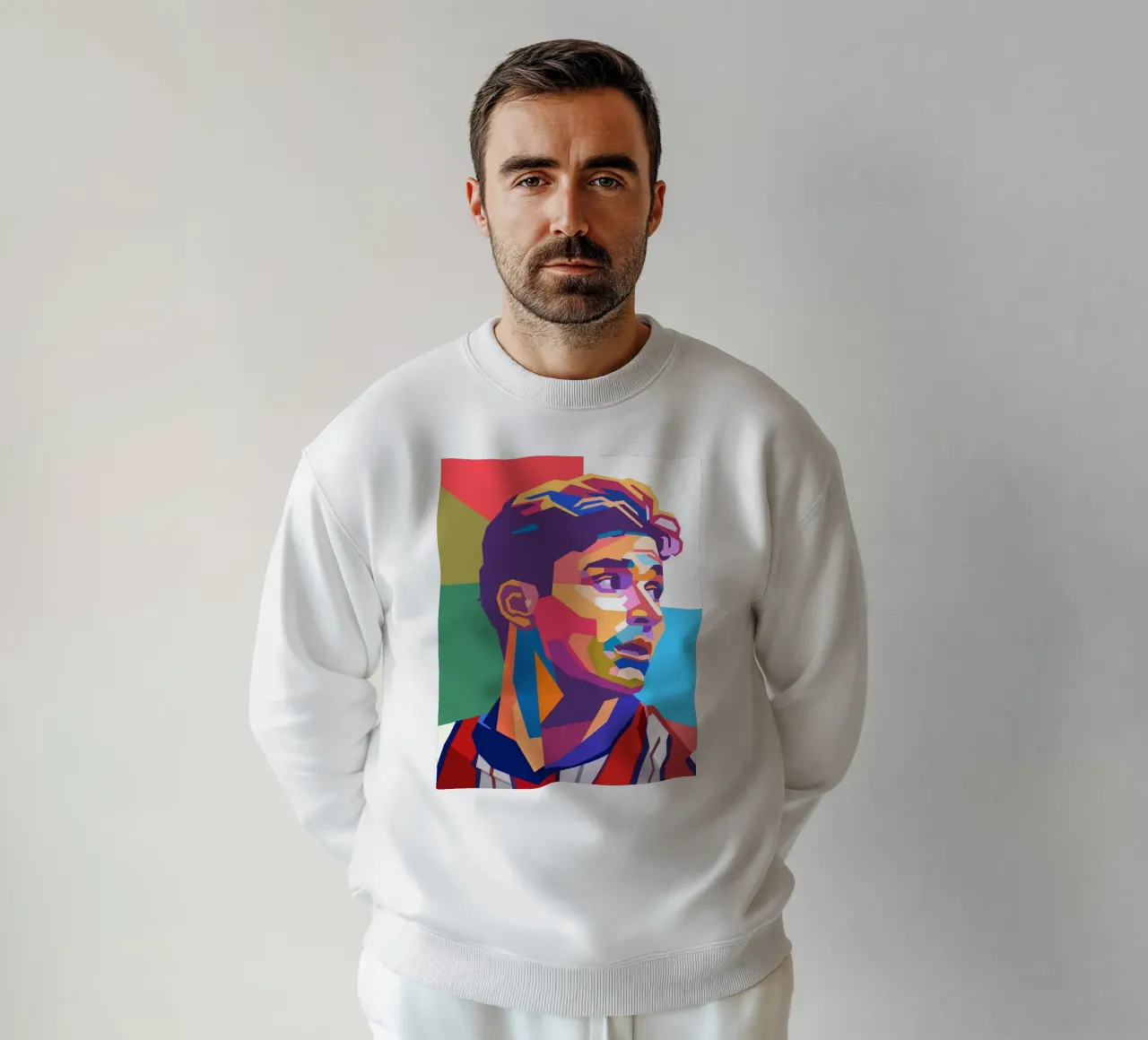 Ritratto pop art di Julian Alvarez felpa da Hantamrata