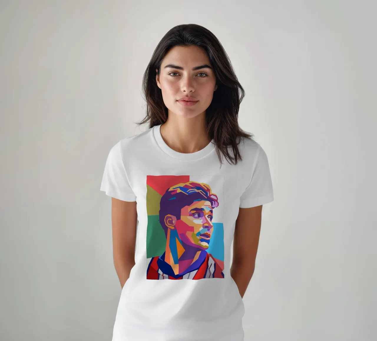 Ritratto pop art di Julian Alvarez t-shirt da Hantamrata
