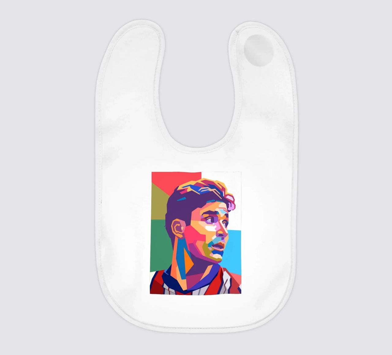 Ritratto pop art di Julian Alvarez bavaglino da Hantamrata