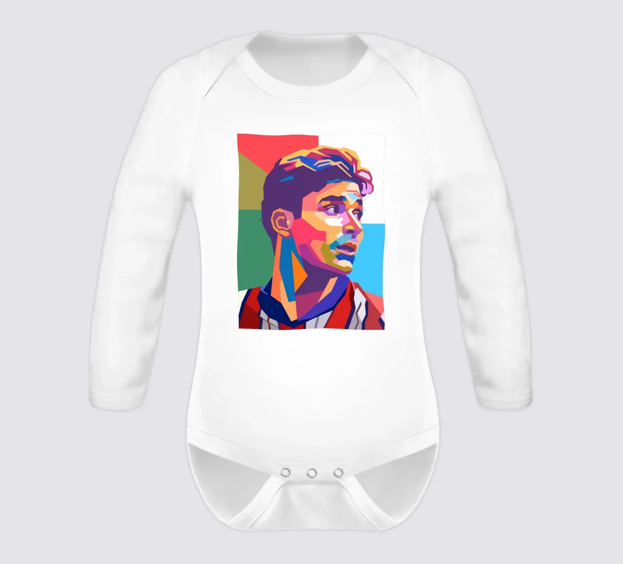 Julian Alvarez Pop Art Porträt Langarm Babybody von Hantamrata