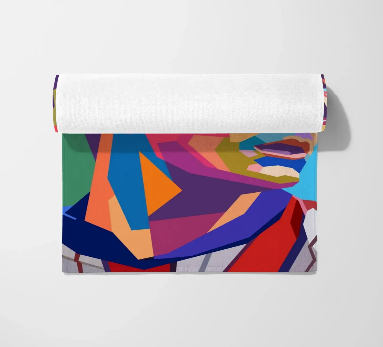 Ritratto pop art di Julian Alvarez telo mare da Hantamrata