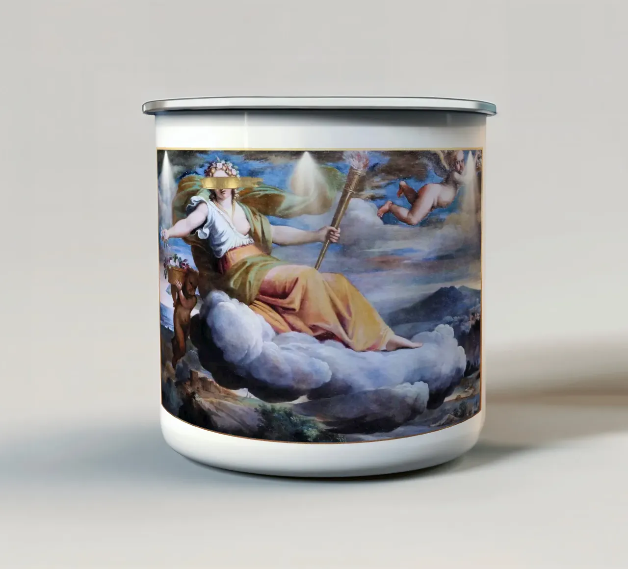 "Dea d'oro" - Carracci, Remix barocco, mistico, lussuoso tazza in smalto da NorwesClub