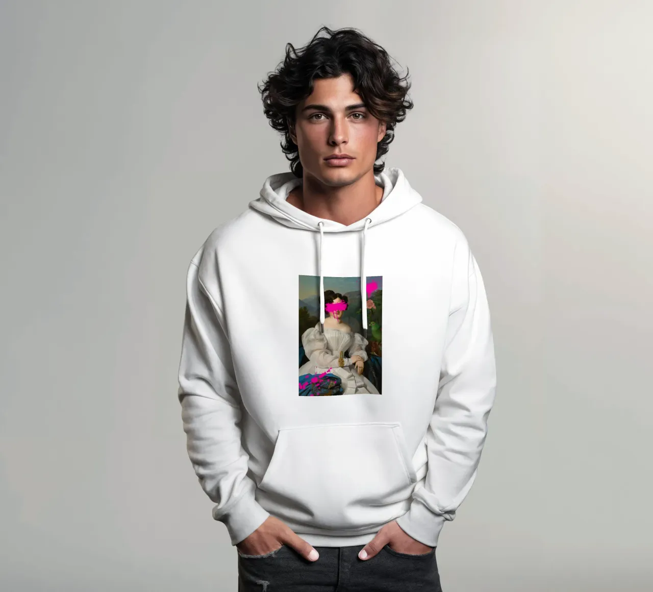 "Pink Blur" - Remix classico, arte di strada, vibrante, tagliente felpa con cappuccio da NorwesClub