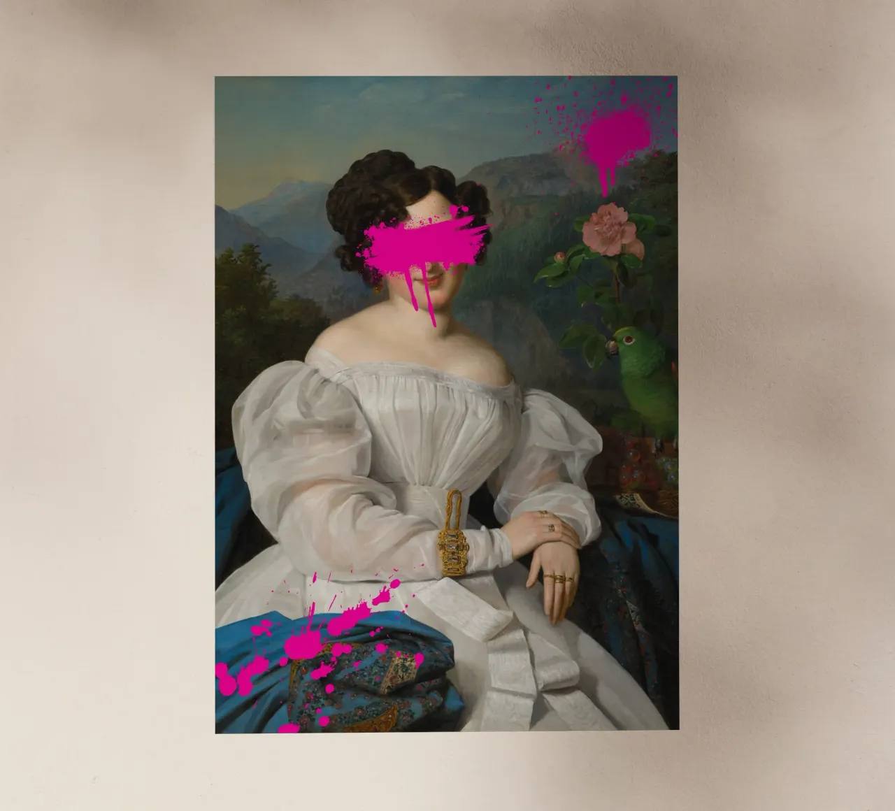 "Pink Blur" - Remix classico, arte di strada, vibrante, tagliente pellicola backlit da NorwesClub