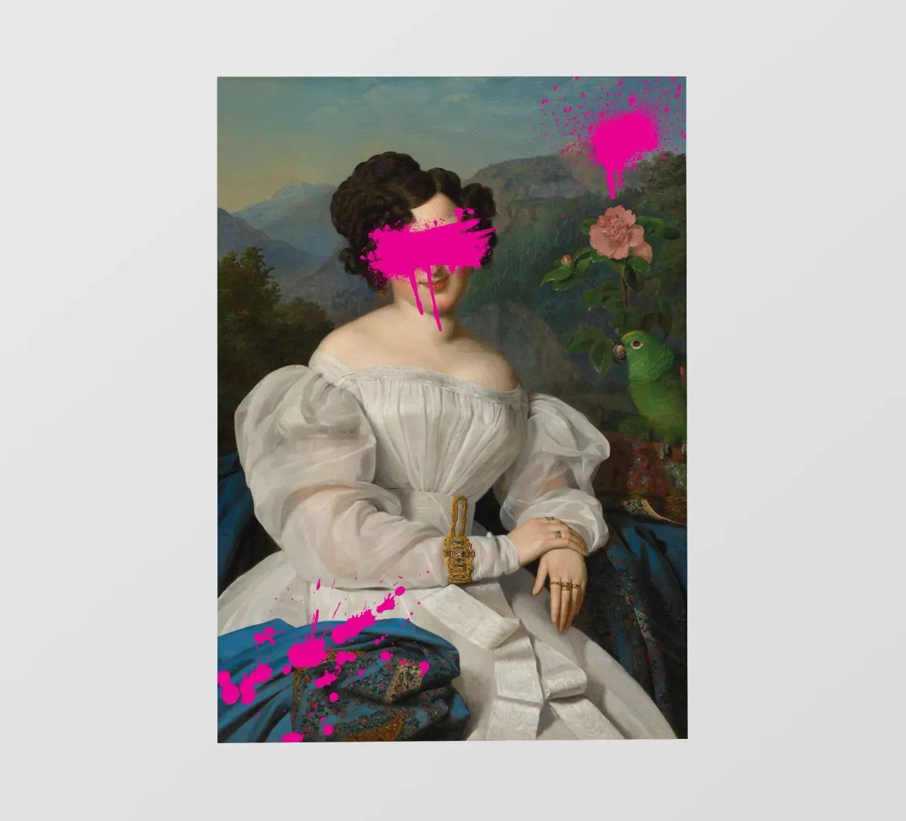 "Pink Blur" - Remix classico, arte di strada, vibrante, tagliente pellicola backlit da NorwesClub