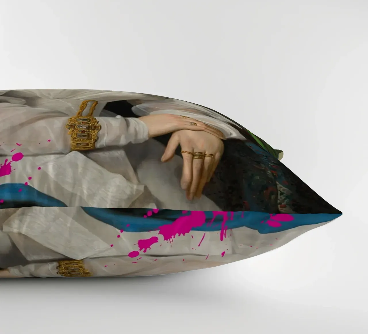 "Pink Blur" - Remix classico, arte di strada, vibrante, tagliente cuscino da NorwesClub