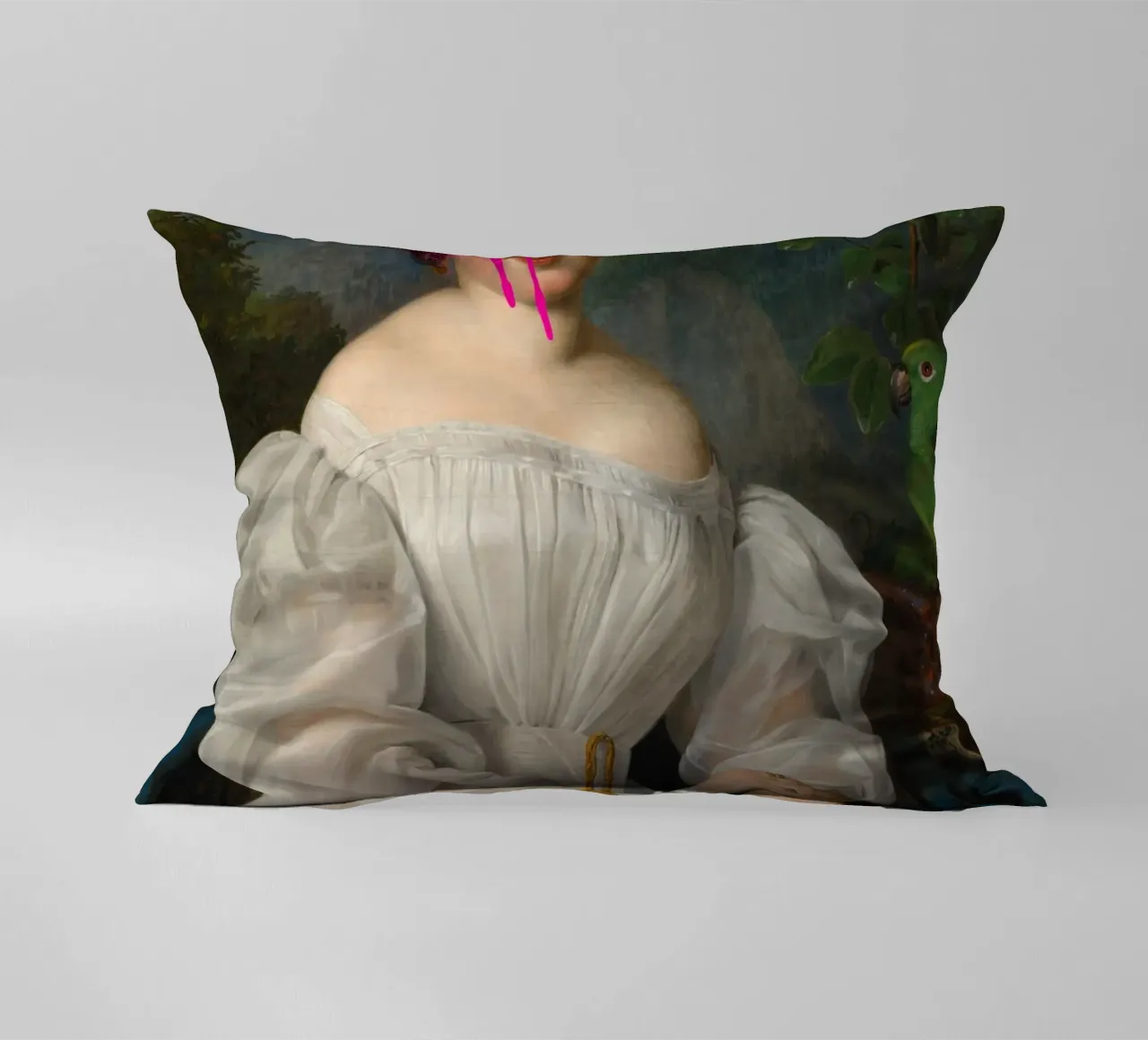 "Pink Blur" - Remix classico, arte di strada, vibrante, tagliente cuscino da NorwesClub