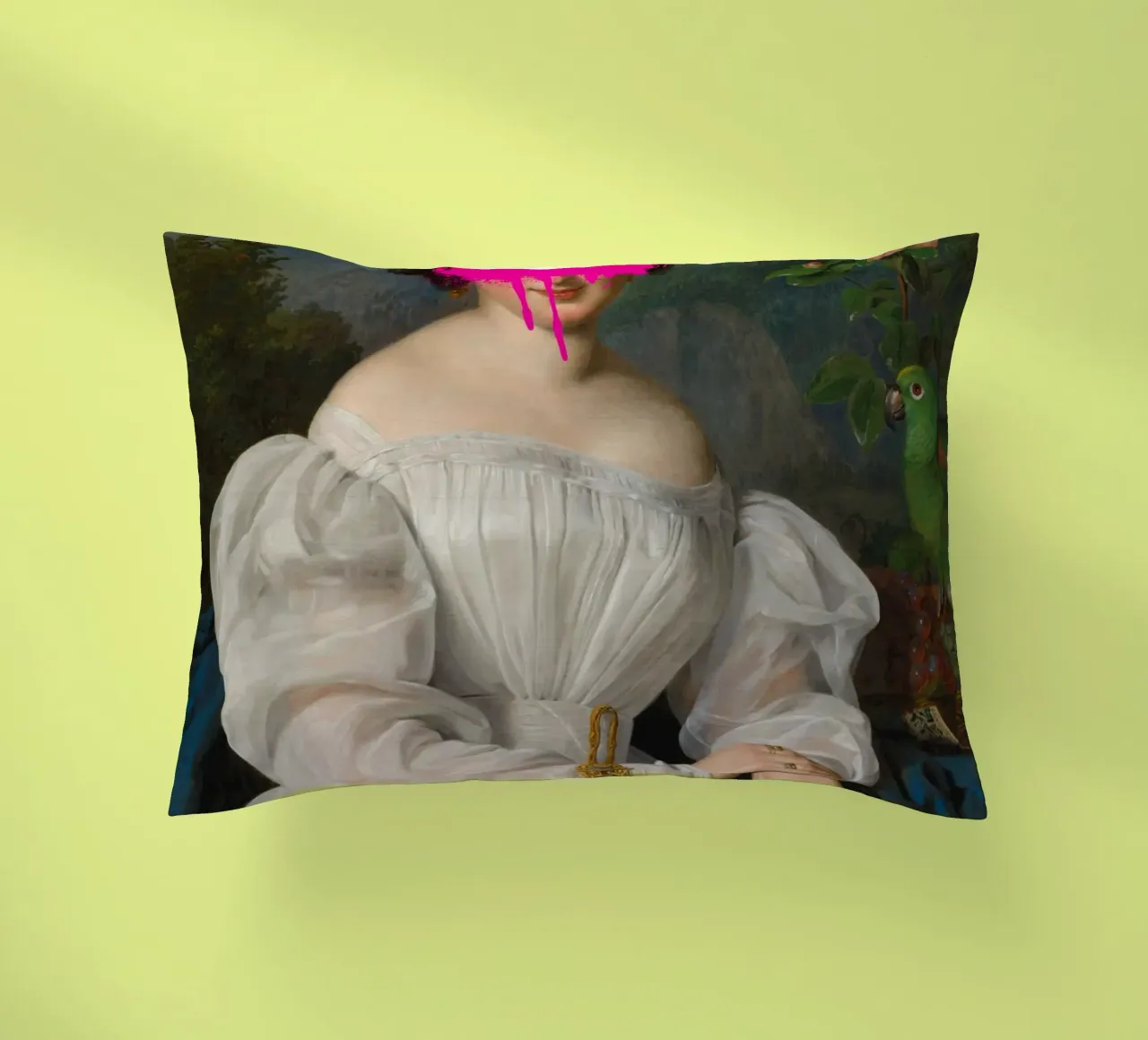 "Pink Blur" - Remix classico, arte di strada, vibrante, tagliente cuscino da NorwesClub