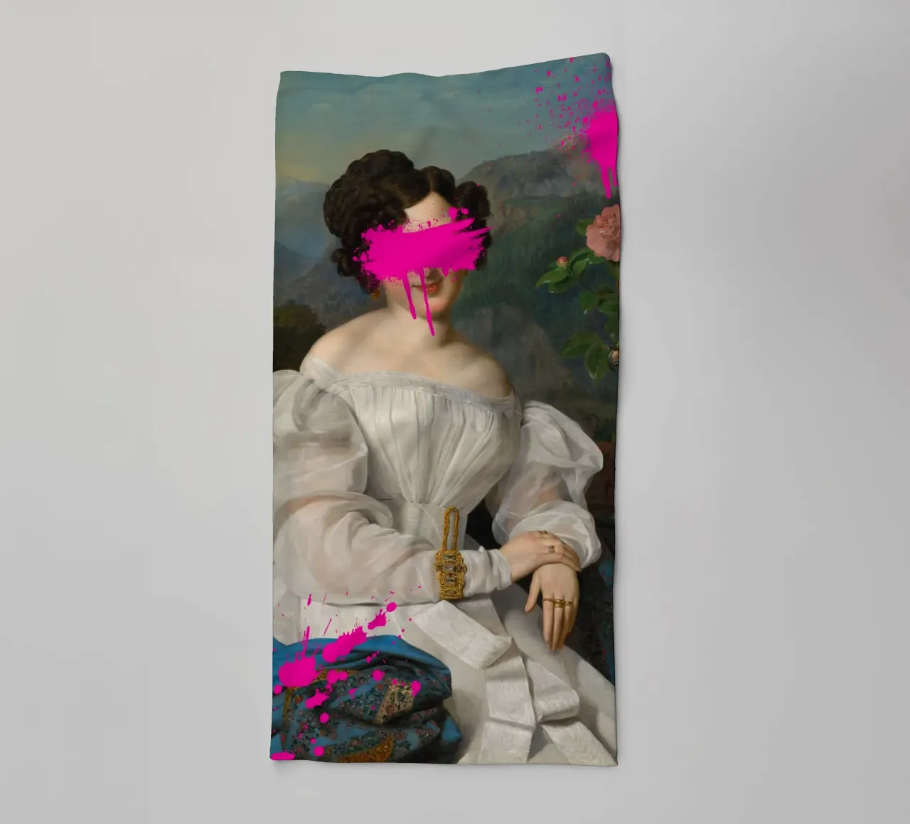 "Pink Blur" - Remix classico, arte di strada, vibrante, tagliente asciugamano da bagno da NorwesClub