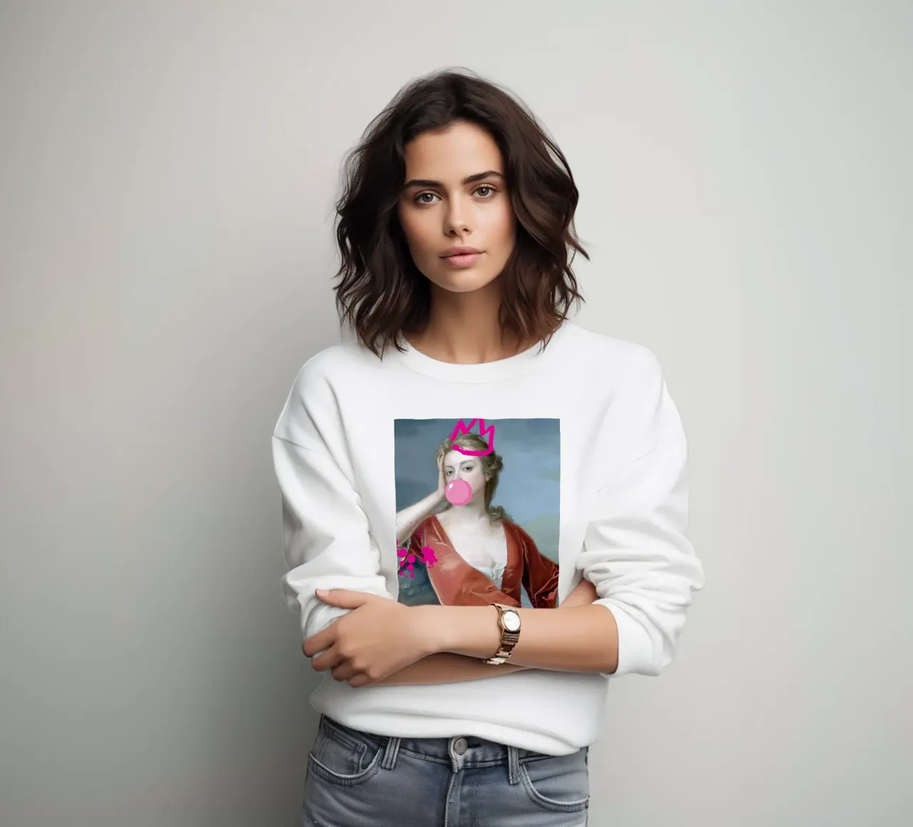 "Bubblegum Queen" - Pop Art, Remix classico, giocoso, di tendenza felpa da NorwesClub