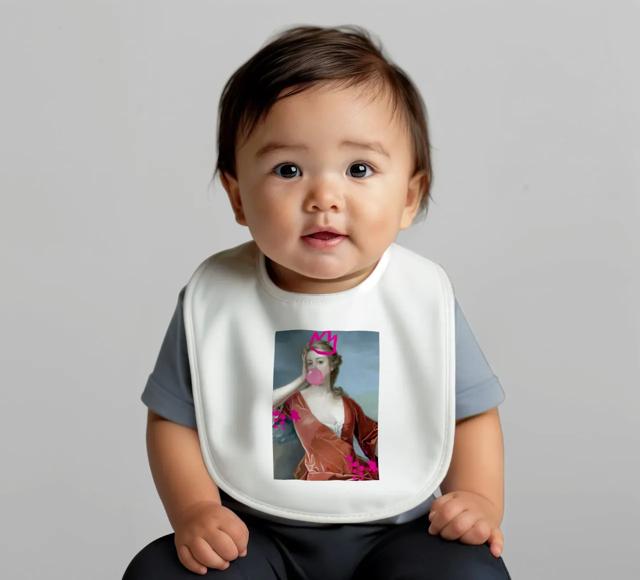 "Bubblegum Queen" - Pop Art, Remix classico, giocoso, di tendenza bavaglino da NorwesClub