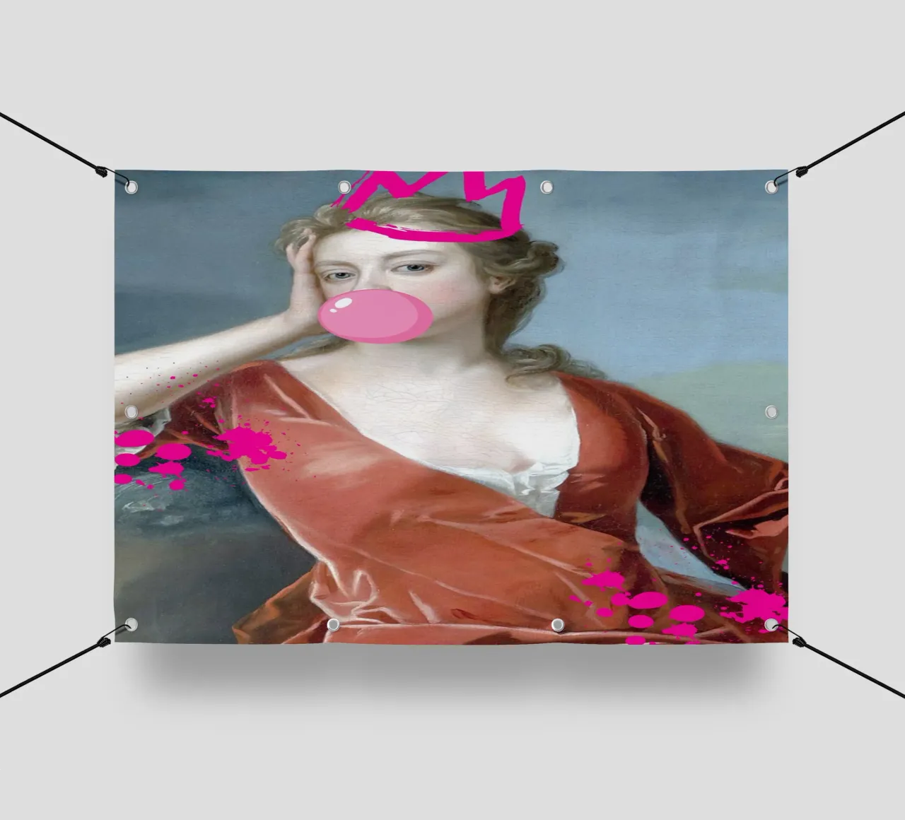 "Bubblegum Queen" - Pop Art, Remix classico, giocoso, di tendenza telo in pvc da NorwesClub