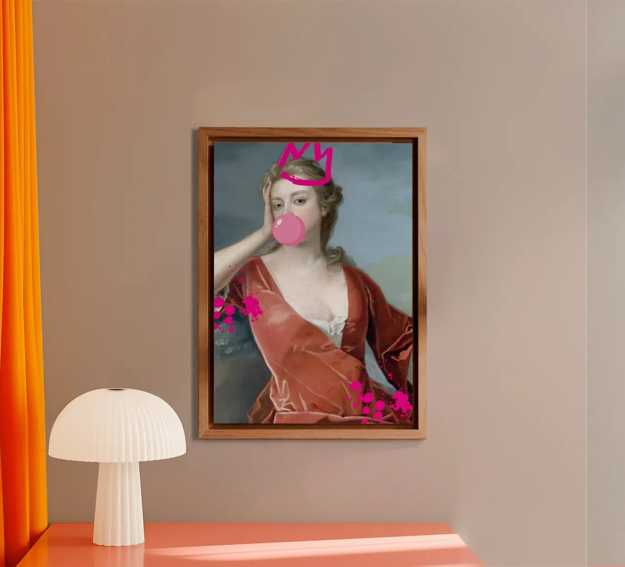 "Bubblegum Queen" - Pop Art, Remix classico, giocoso, di tendenza alluminio dibond da NorwesClub